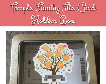 Temple Family File Name Card Holder Box Temple Names Box Temple Card Holder Family Tree