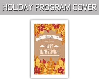 Happy Thanksgiving wishing you a Happy Thanksgiving program cover 8.5"x11"