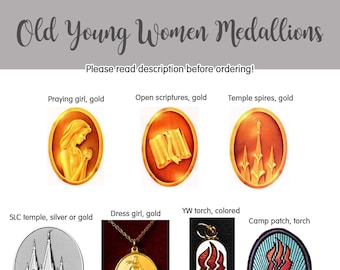 Old Young Women Medallions LDS Church young women Latter-day Saint jewelry