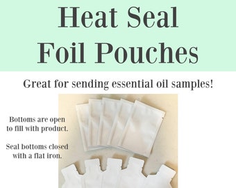 Heat Seal Foil Pouches 10-pack (10) for sending small liquid samples essential oils lotion creams powder oils