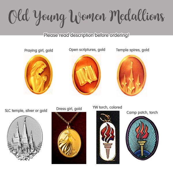 Old Young Women Medallions LDS Church young women Latter-day Saint jewelry