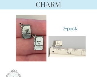 Book of Mormon CHARM (2) LDS charm - 2 charms per pack - Book of Mormon challenge LDS missionary gift bracelet book reading pendant
