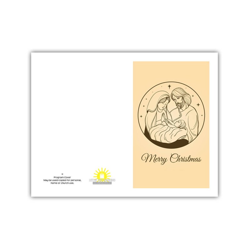 Merry Christmas with Nativity program cover 8.5x11 image 2