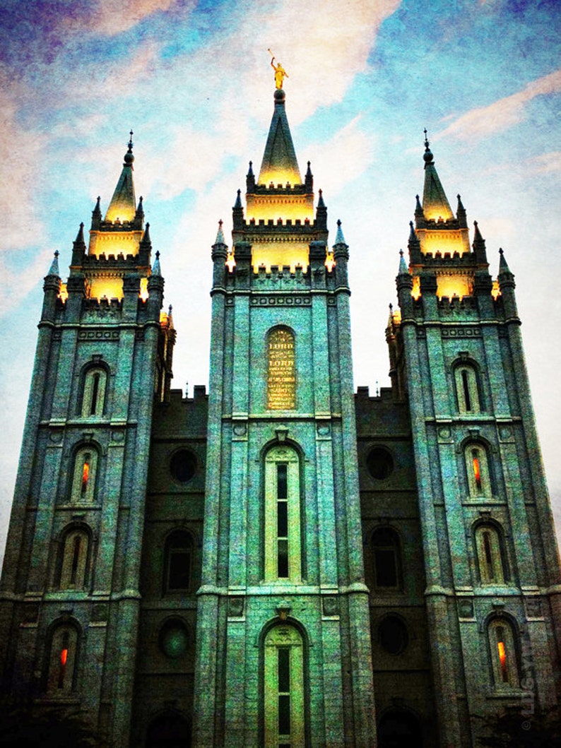 Salt Lake City emerald Temple Print 18x24 Etsy
