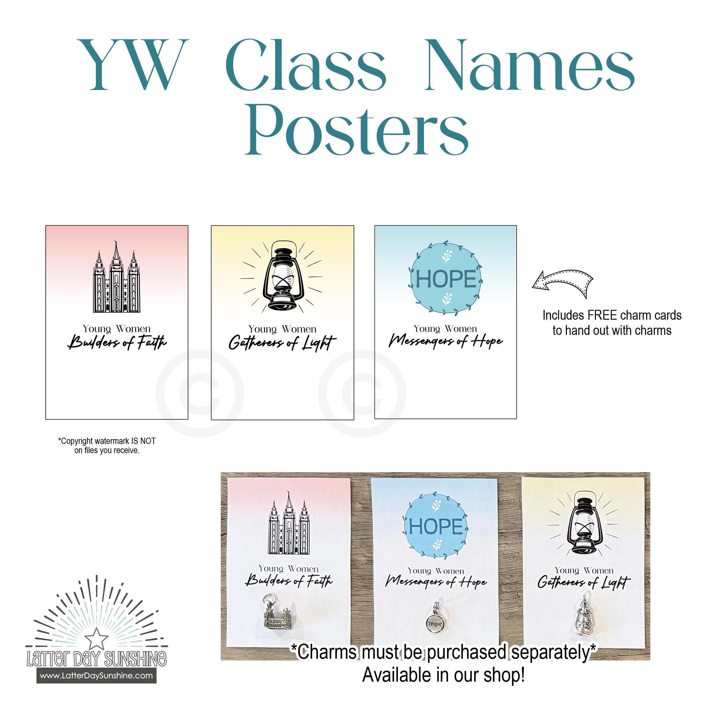 Class Names Displayed New Young Women Class Names Posters - Builders of Faith Messengers of ...