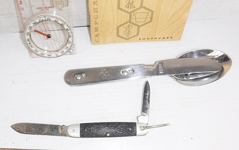 Girl Scout Pocket Knife Eating Utensil Set Silva Compass Etsy