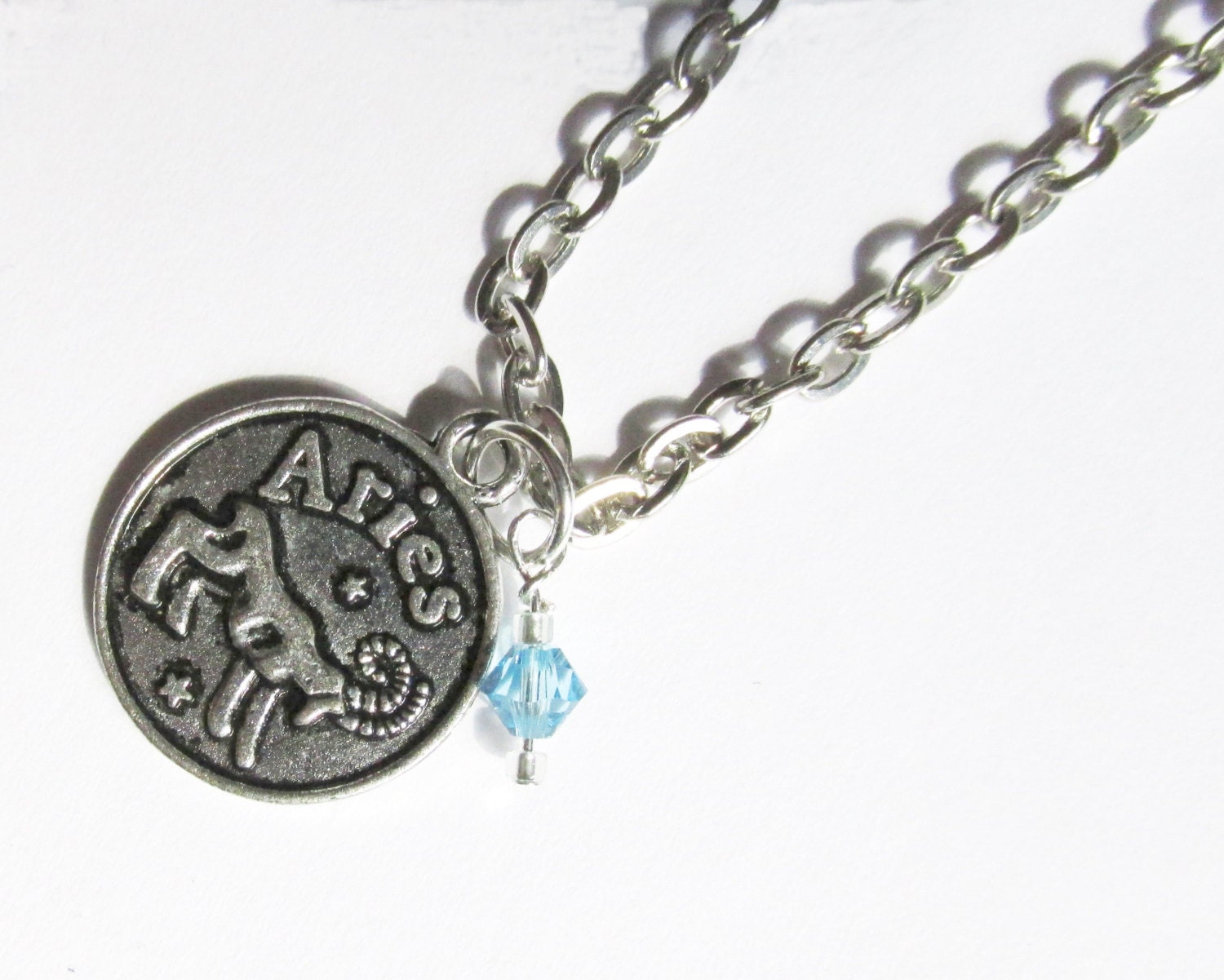 Aries Pendant Charm Zodiac Constellation Sign Sterling Silver With Birthstone Aries Pendant Charm Zodiac Constellation Sign Sterling Silver With Birthstone
