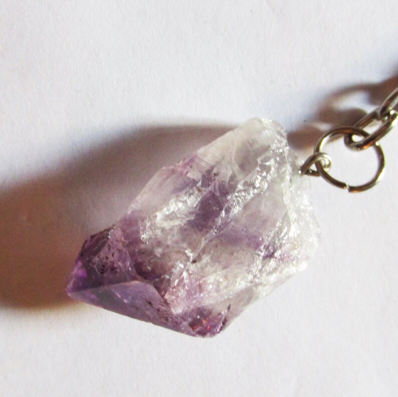 Amethyst KeyChain Raw Amethyst Crystal Crystal Point Key Etsy