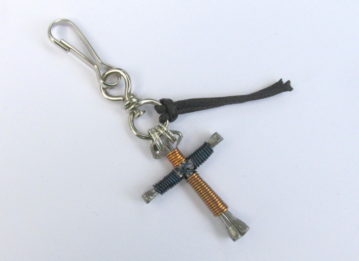 Gold Navy ZipPull Cross Horseshoe Nail Wire Wrap Choose 2 Etsy