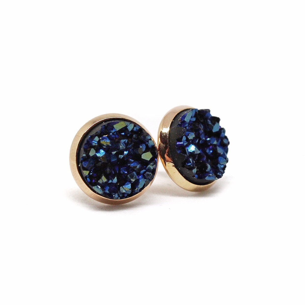 Navy Stud Gold Earring  kasturidiamond