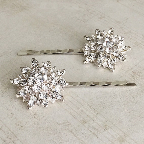 Rhinestone Hair Pins Rhinestone Bobby Pins Crystal Hair Etsy
