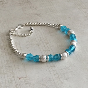 March Birthstone Bracelet, Aquamarine Bracelet, March Bracelet, Aquamarine Birthstone Bracelet, Aqua Bracelet, Turquoise Bracelet