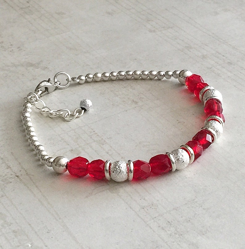 July Birthstone Bracelet Ruby Bracelet July Bracelet July | Etsy