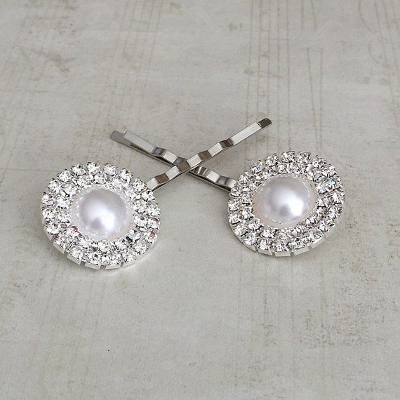 Pearl Hair Pins Pearl Bobby Pins Rhinestone Hair Pins Etsy