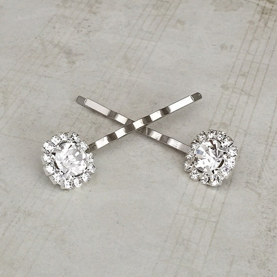 Rhinestone Hair Pins Crystal Hair Pins Rhinestone Hair Etsy