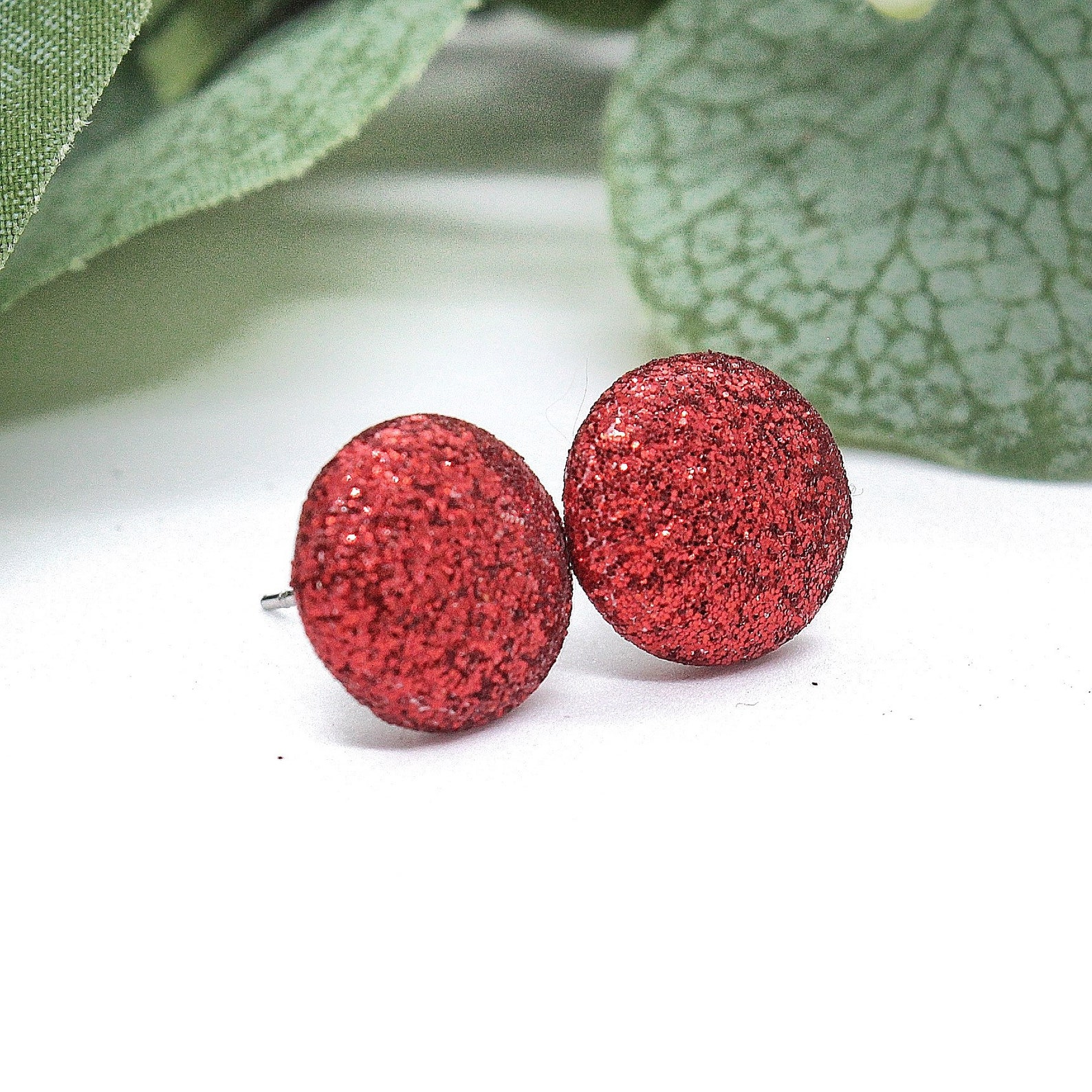 Red glitter earrings Clearance
