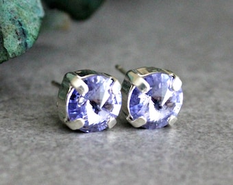 Purple Crystal Earrings, Crystal Stud Earrings, Purple Stud Earrings, Purple Earrings, Purple Post Earrings, Lavender Earrings, Girl Gift