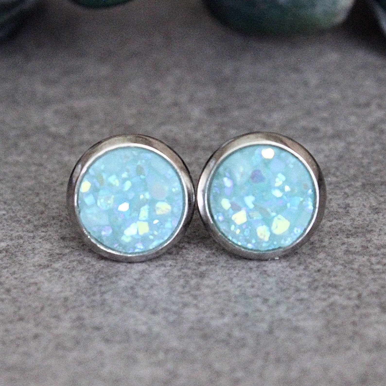 Light Blue Earrings Pastel Blue Earrings Pale Blue Earrings Etsy