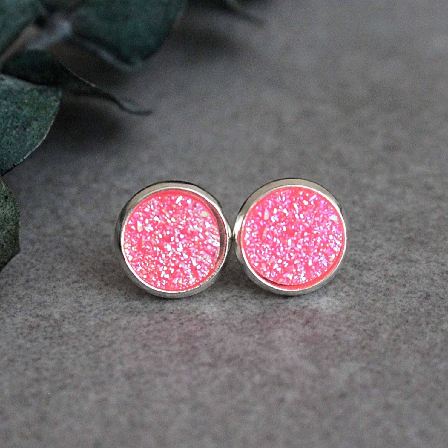 Neon earrings studs Clearance