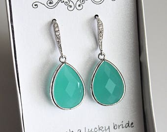 Mint Bridesmaid Earrings, Mint Bridesmaid Gift, Mint Earrings, Mint Green Earrings, Mint Drop Earrings, Mint Dangle Earring, Prom Earring