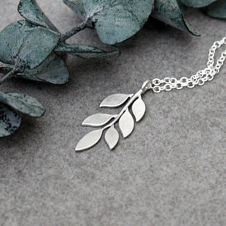 Silver Leaves Necklace Silver Leaf Necklace Leaf Pendant | Etsy