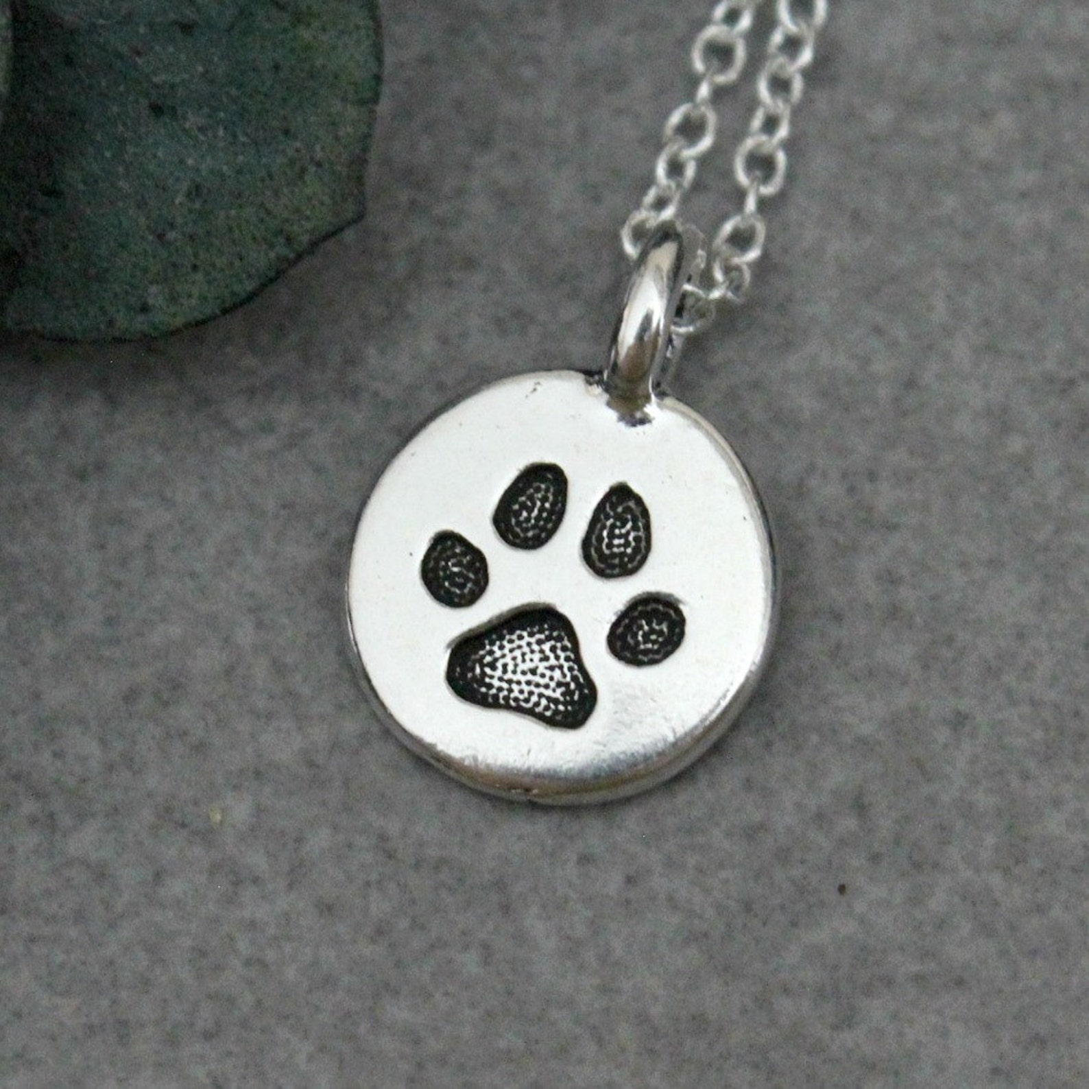 Silver Paw Necklace Silver Dog Necklace Dog Lover Necklace Etsy
