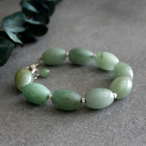 Green Bead Bracelet, Light Green Bracelet, Aventurine Bracelet, Chunky Bracelet, Aventurine Bead Bracelet, Green Beaded Bracelet