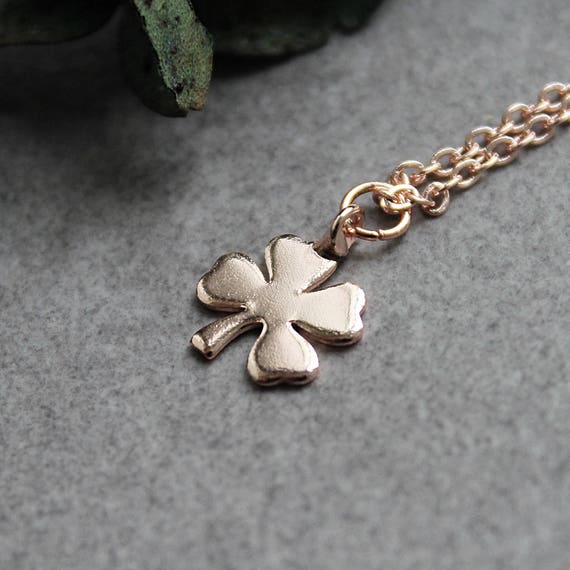 Clover Necklace Four Leaf Rose Gold Irish Pendant Dainty Gifts - Rose Gold Four Leaf Clover Pendant Clover Necklace Four Leaf Rose Gold Irish Pendant Dainty Gifts - Rose Gold Four Leaf Clover Pendant