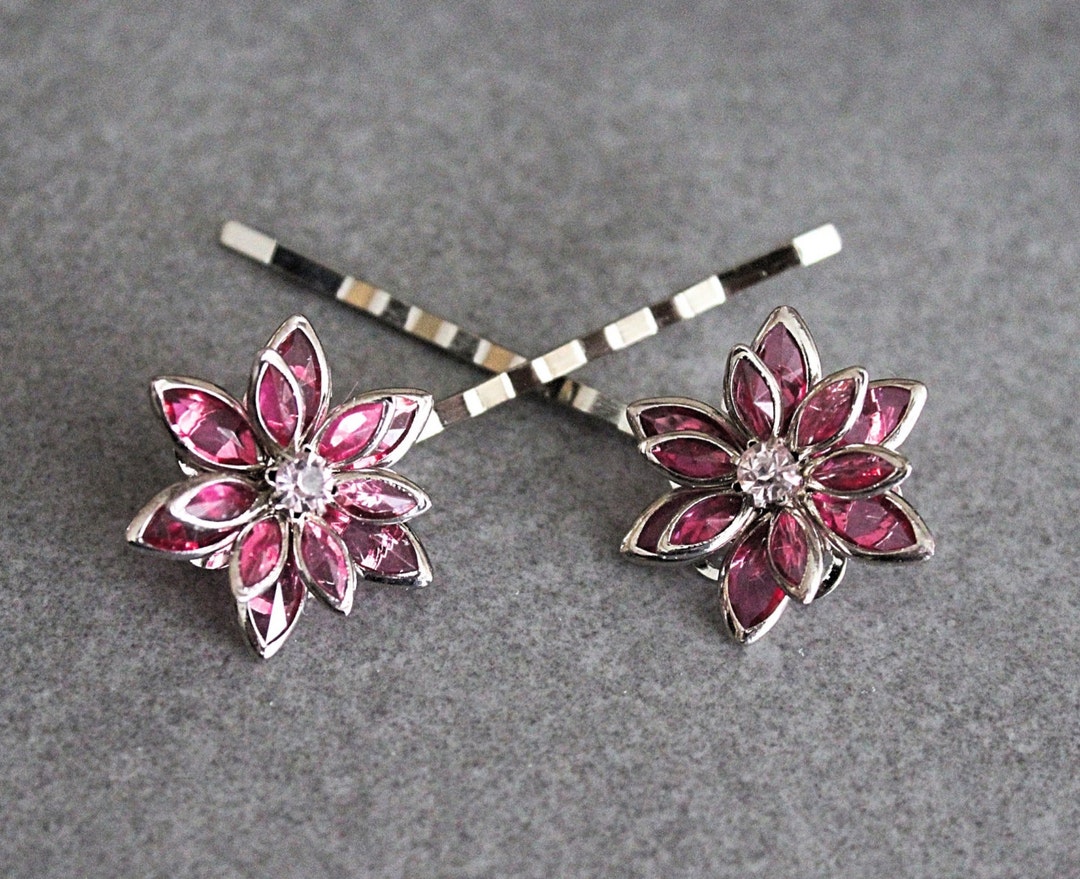 Pink Hair Pins Pink Bobby Pin Pink Hair Clips Pink Bobby Etsy