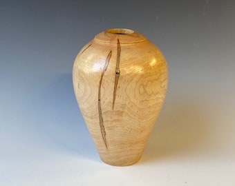 Woodturned Hollow Form - Large Ambrosia Maple Hollow Form Vessel - Hollow Form Vase - Woodturned Art