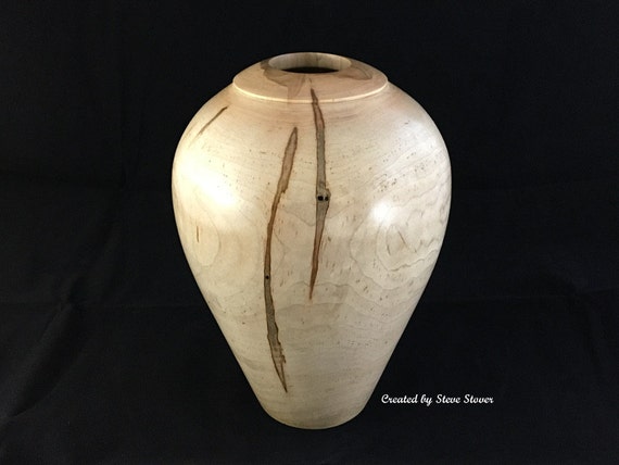 Woodturned Hollow Form Large Ambrosia Maple Hollow Form Etsy
