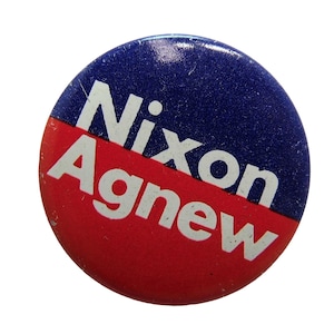 1972 Nixon Agnew Button Presidential Political Campaign Election Button Pin Small