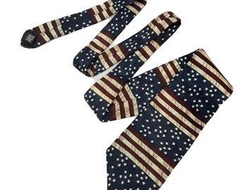 Tango By Max Raab Neck Tie 100% Silk Starry Flowers Of Liberty Americana Series  Necktie American Flag