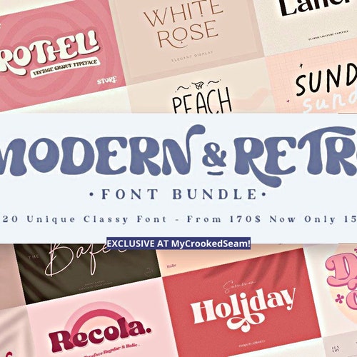 2022 Modern & Retro Font Bundle Instant Digital Download - Etsy