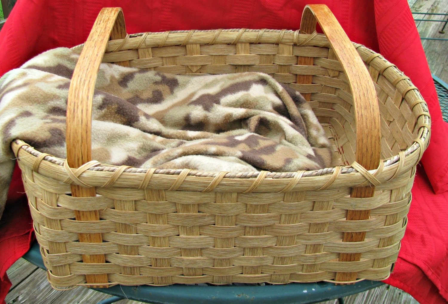 Large Reed Basket for the Trunk or Kitchen Large Storage Tote