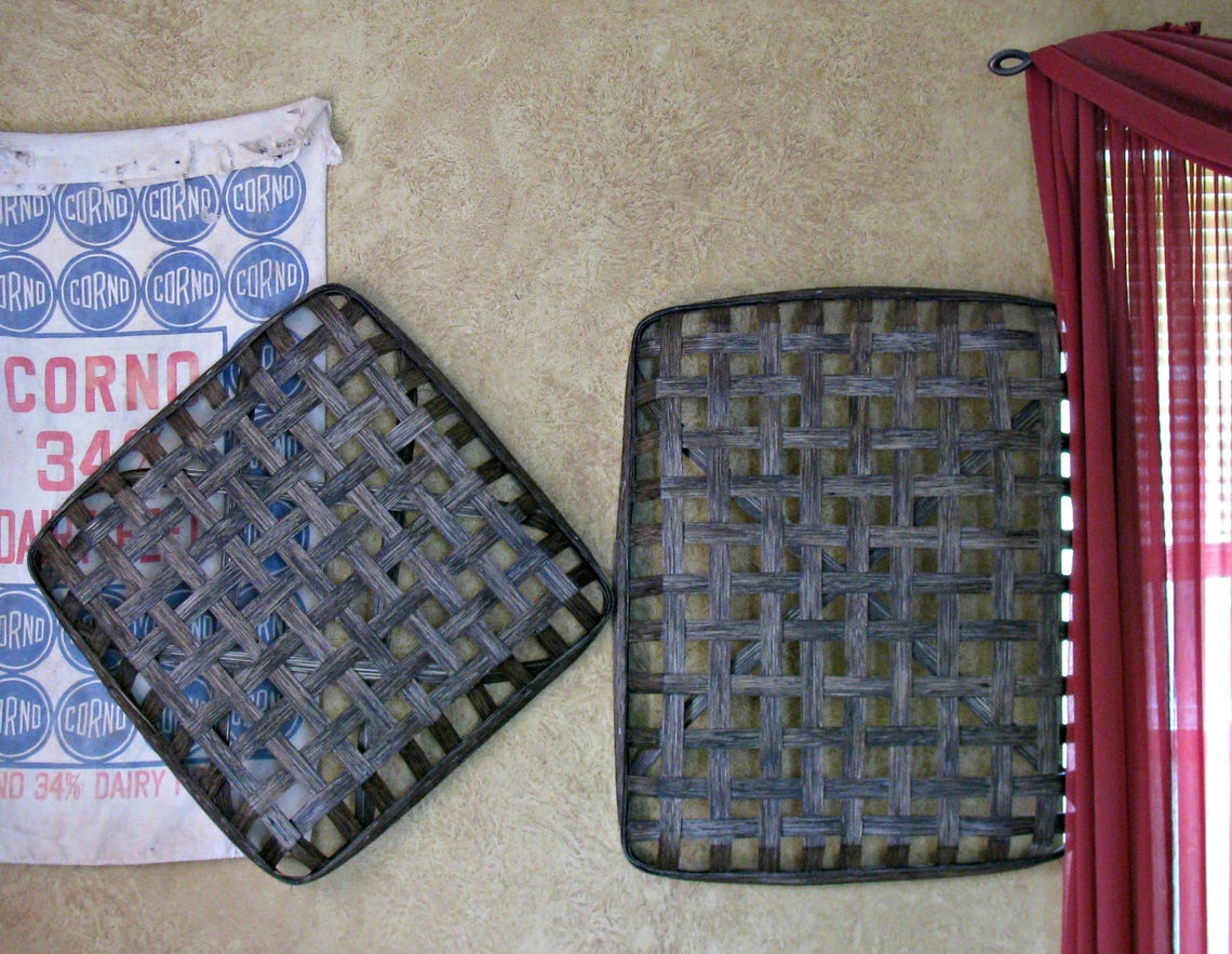 Large Rectangular Tobacco Basket Decorative Wall Basket for Etsy