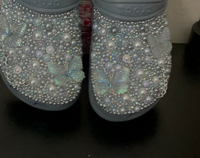 Adult-diamonds & Pearls-custom Embellished Crocs 100% Customizable - Etsy