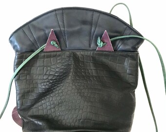 Vintage Leather Bag from Carol Hearty 1980s Collectible