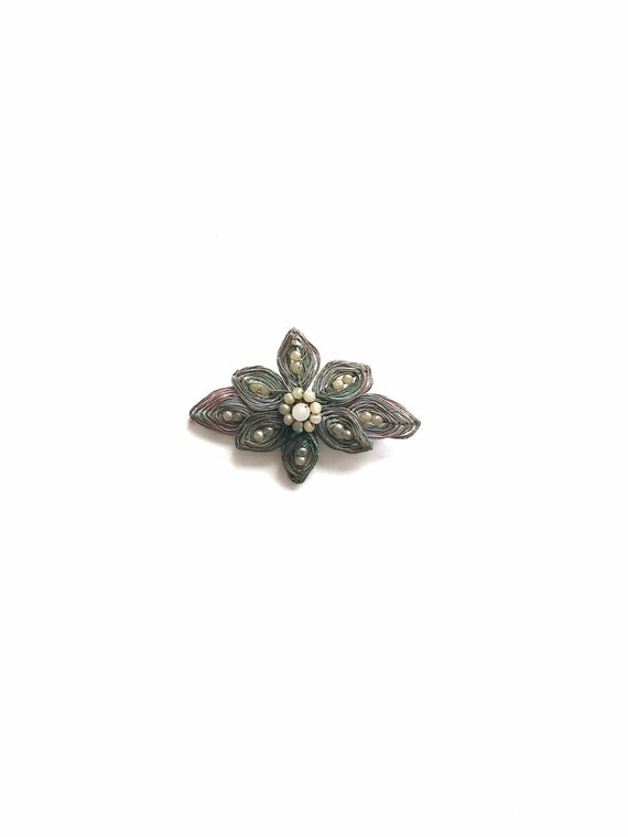 Vintage Sterling Flower Wire Brooch - image 8