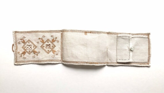 Vintage Embroidered Linen Change Purse - image 7