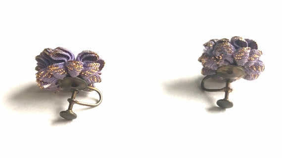 Vintage Screw Back Earrings, Flower Screw Back Ea… - image 6