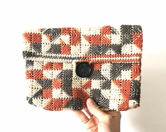 Vintage Cross Stitch Clutch Purse Bag