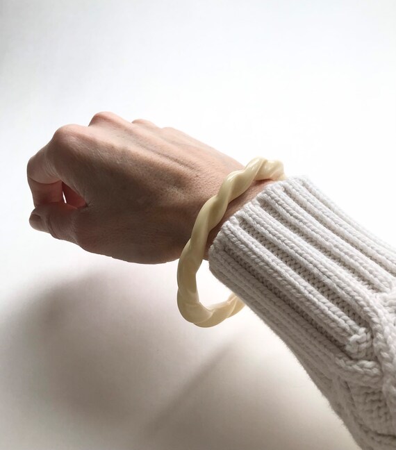Marbled Geometric Bangle Cream