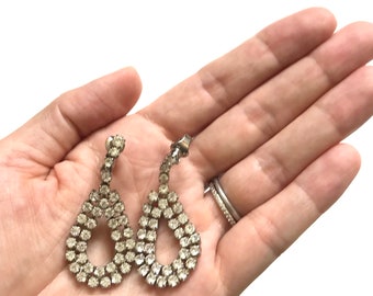 Vintage Clear Rhinestone Earrings Vintage Wedding