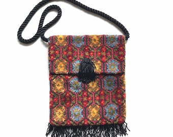 Vintage Tapestry Shoulder Bag, Vintage Boho Bag
