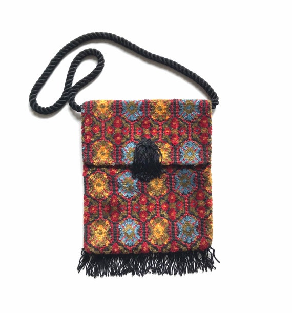 Vintage Tapestry Shoulder Bag, Vintage Boho Bag