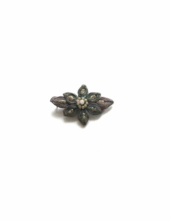 Vintage Sterling Flower Wire Brooch - image 6