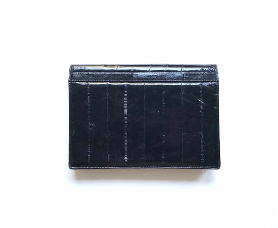 Vintage Black Eel Skin Clutch Bag - image 7