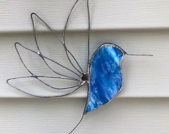 Stained Glass Hummingbird. Ornament. Garden. Birds. Suncatcher. Original Design. Ready to Ship!