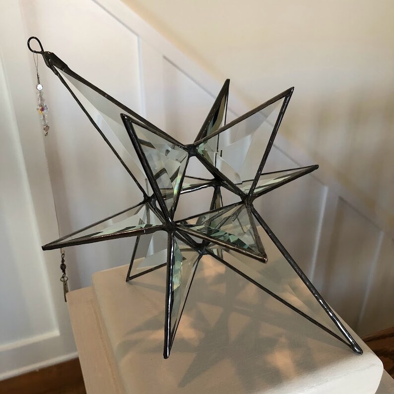 LARGE 11.5 Inch Bethlehem Star. Beveled Glass. Stained Glass. True